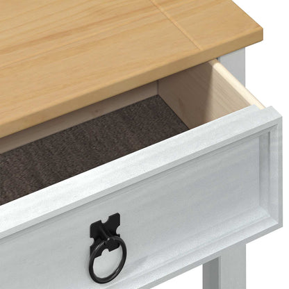 Console table with Drawer White 55 x 35 x 73 cm Solid Pine Wood