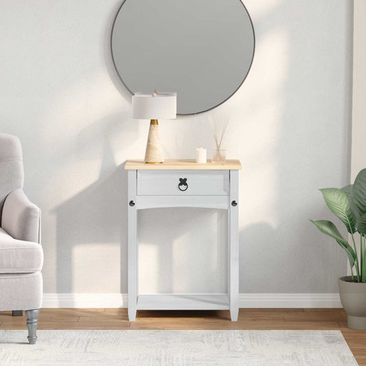 Console table White 55 x 35 x 73 cm Solid Pine Wood