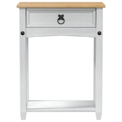 Console table with Drawer White 55 x 35 x 73 cm Solid Pine Wood