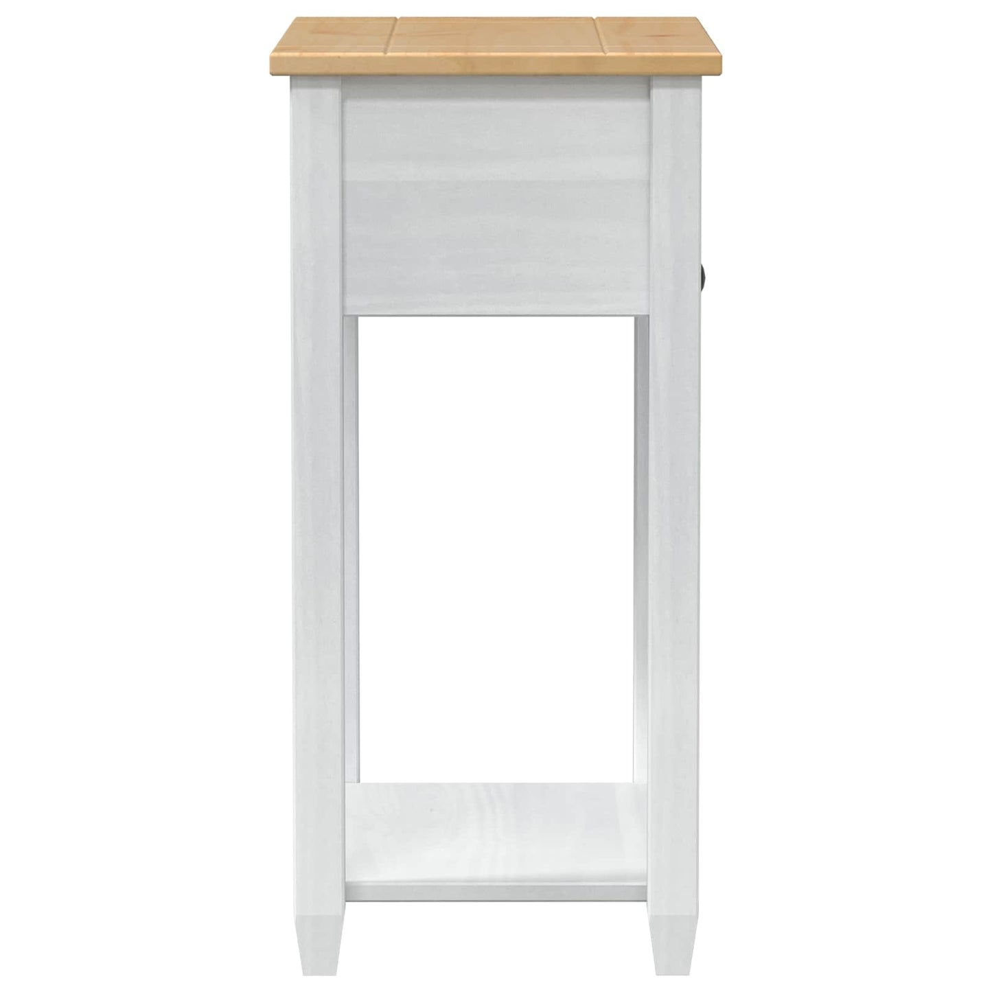 Console table with Drawer White 55 x 35 x 73 cm Solid Pine Wood