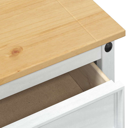 Console table with Drawer White 73 x 35 x 73 cm Solid Pine Wood