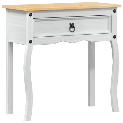 Console table with Drawer White 73 x 35 x 73 cm Solid Pine Wood