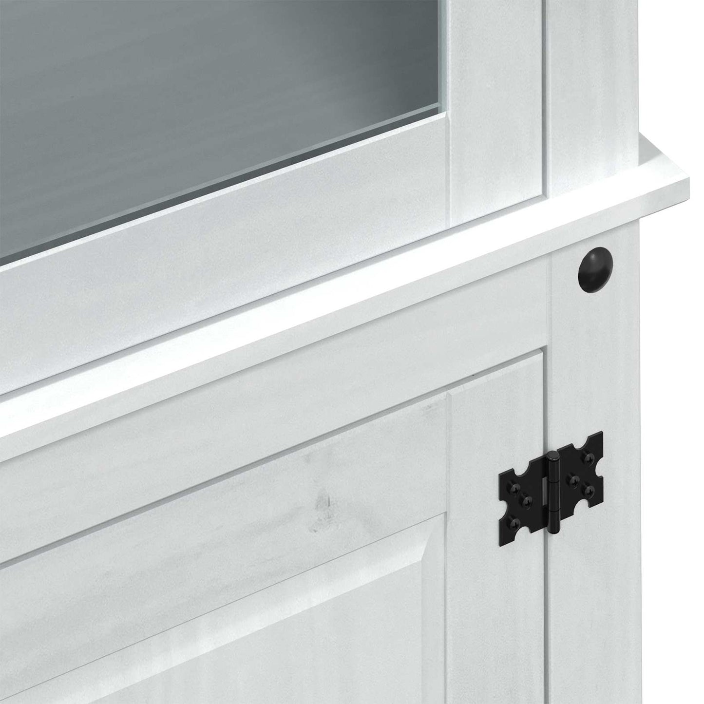 Display Cabinet White 103.5 x 42 x 180 cm Solid Pine Wood