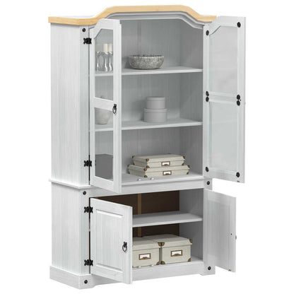 Display Cabinet White 103.5 x 42 x 180 cm Solid Pine Wood