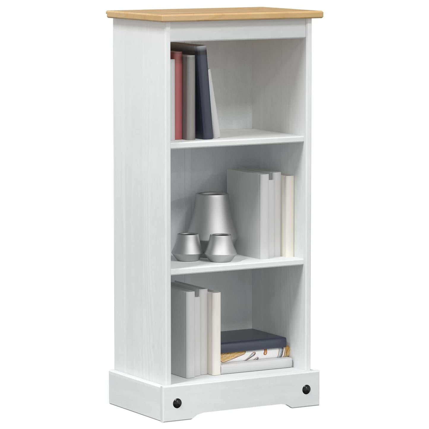 Bookcase White 46 x 29 x 100 cm Solid Pine Wood