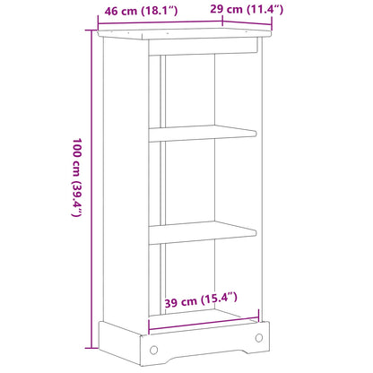 Bookcase White 46 x 29 x 100 cm Solid Pine Wood
