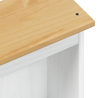 Bookcase White 46 x 20 x 170 cm Solid Pine Wood