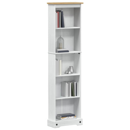 Bookcase White 46 x 20 x 170 cm Solid Pine Wood