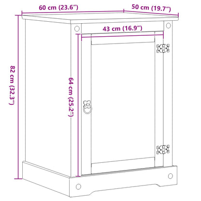 HiFi cabinet White 60 x 50 x 82 cm Solid Pine Wood