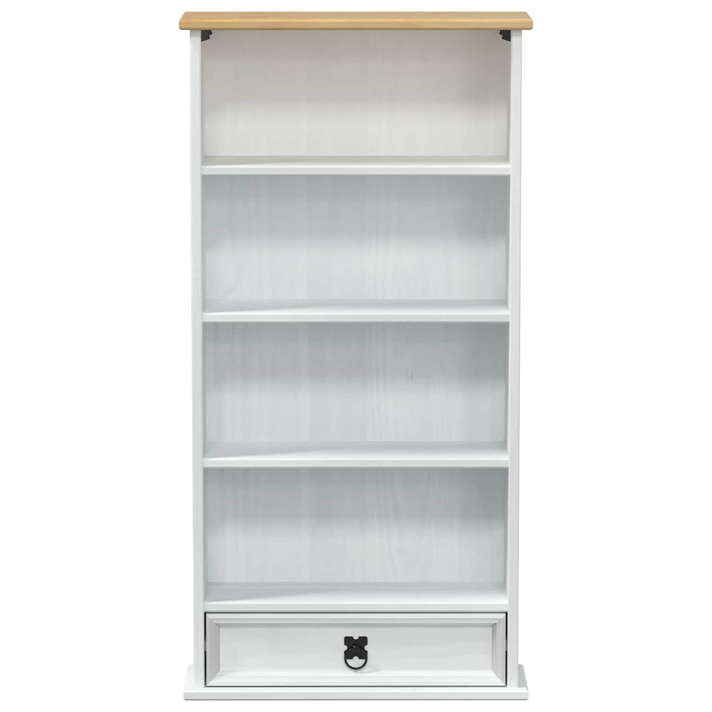 CD cabinet White 52 x 17.5 x 103 cm Solid Pine Wood