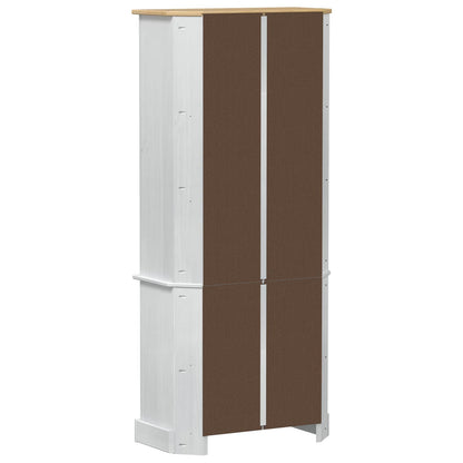 Highboard White 74 x 38 x 170 cm Solid Pine Wood