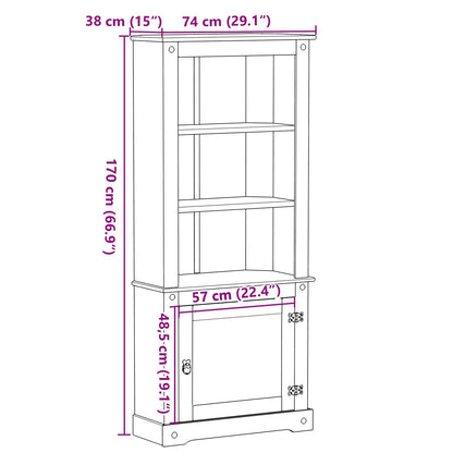 Highboard White 74 x 38 x 170 cm Solid Pine Wood