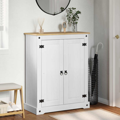 Shoe Cabinet with Door White 86 x 38.5 x 108 cm Solid Pine Wood