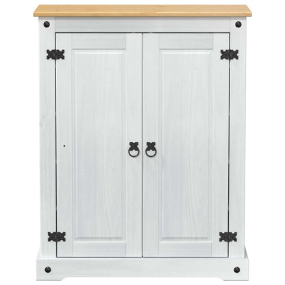 Shoe Cabinet with Door White 86 x 38.5 x 108 cm Solid Pine Wood