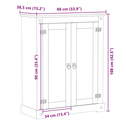 Shoe Cabinet with Door White 86 x 38.5 x 108 cm Solid Pine Wood