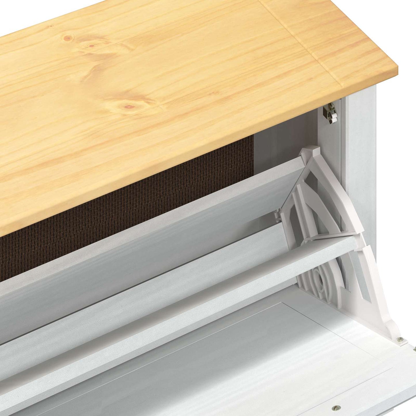 Shoe Cabinet Corona White 99 x 32 x 49 cm Solid Pine Wood