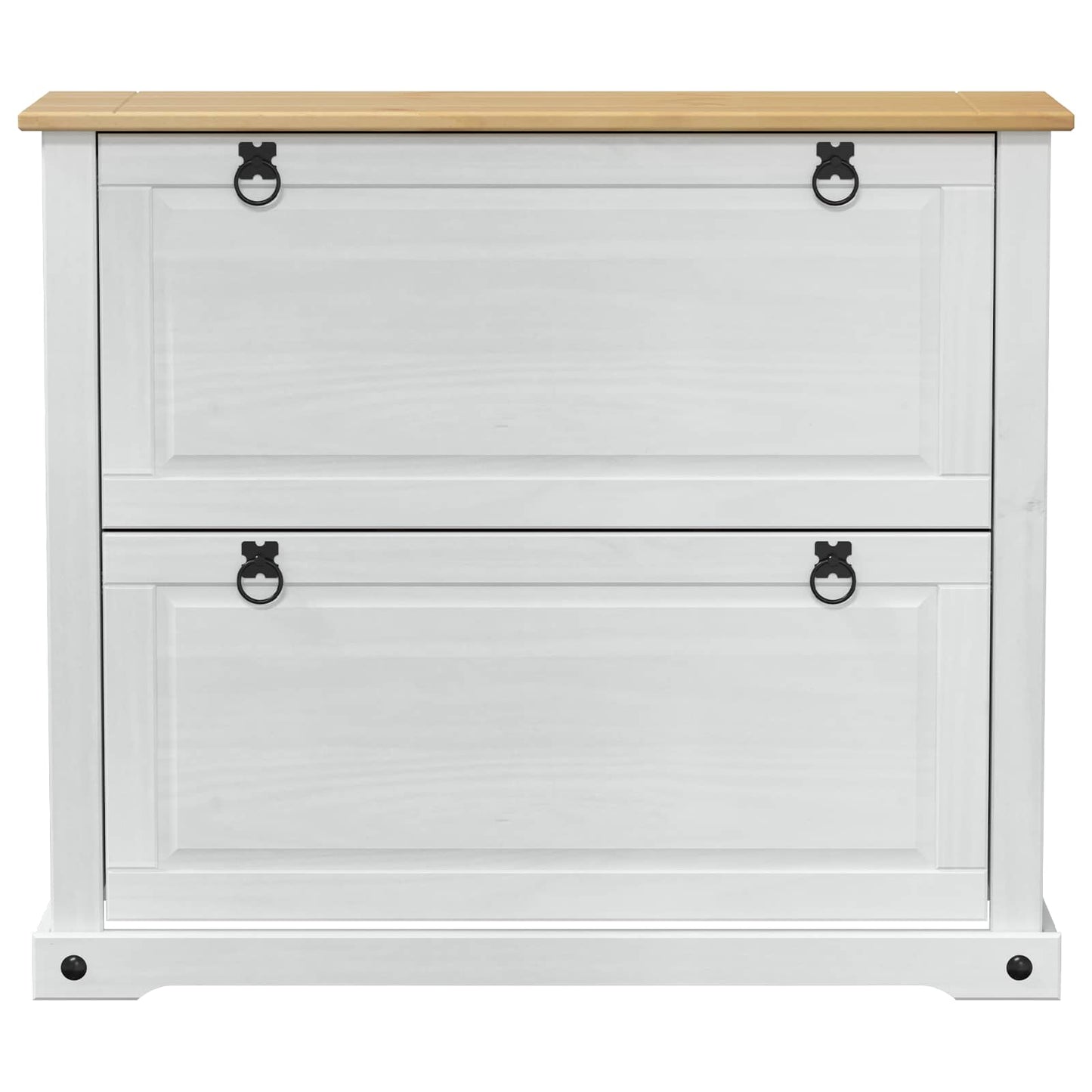 Shoe Cabinet Corona White 99 x 32 x 85 cm Solid Pine Wood
