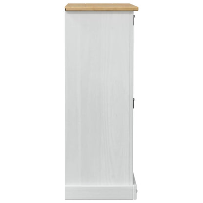 Shoe Cabinet Corona White 99 x 32 x 85 cm Solid Pine Wood