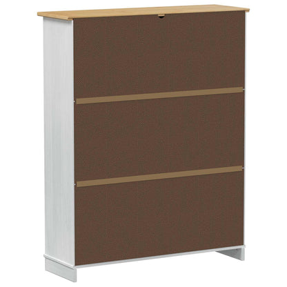 Shoe Cabinet Corona White 99 x 32 x 122 cm Solid Pine Wood