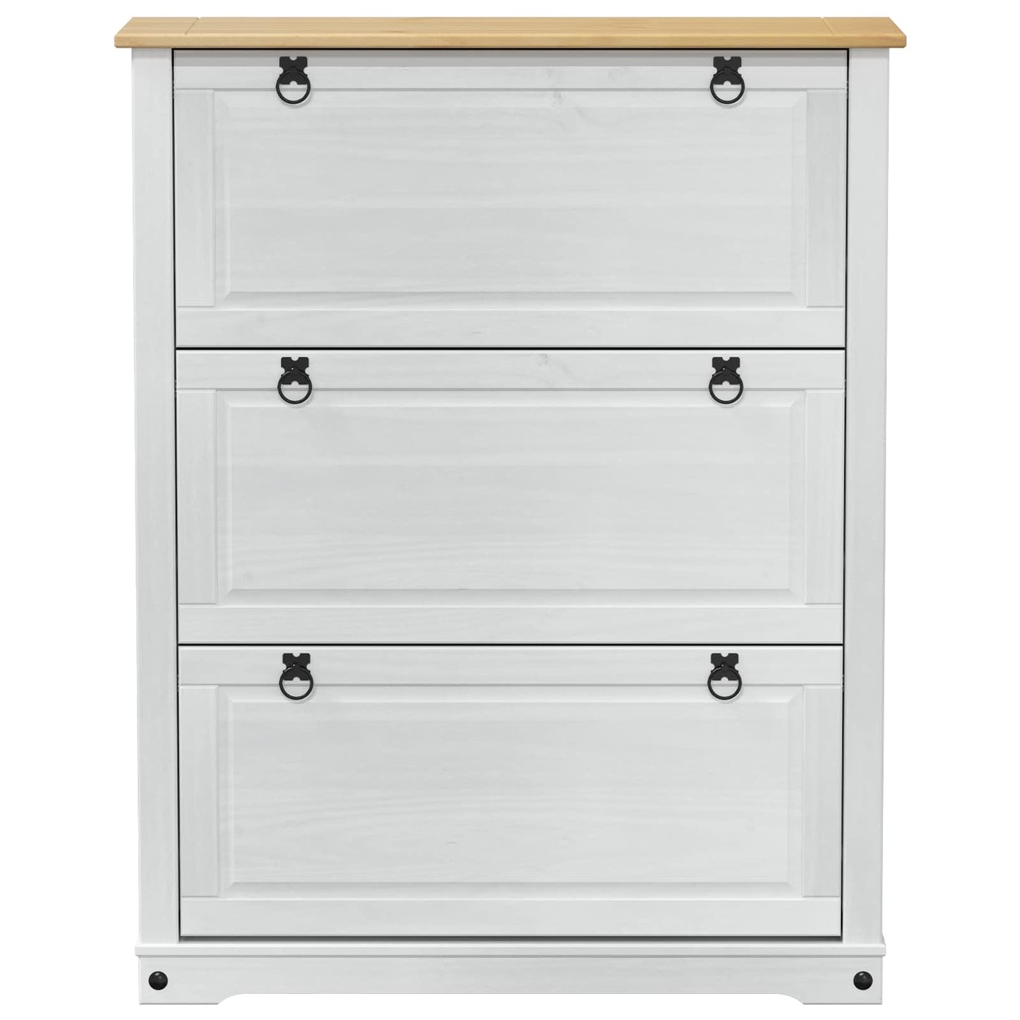 Shoe Cabinet Corona White 99 x 32 x 122 cm Solid Pine Wood