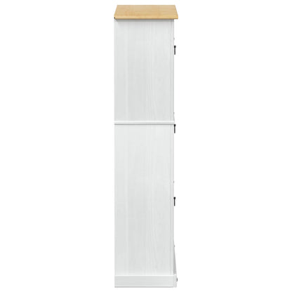 Shoe Cabinet Corona White 99 x 32 x 138 cm Solid Pine Wood