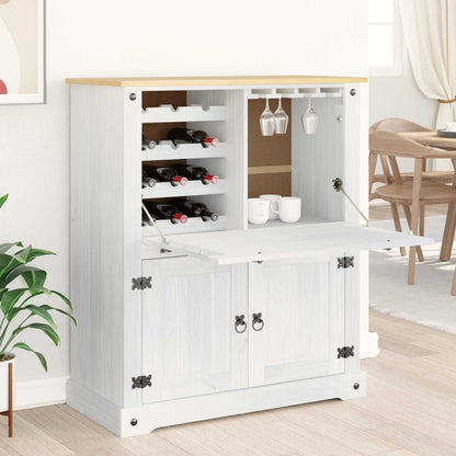 Wine cabinet White 97 x 45 x 114 cm Solid Pine Wood