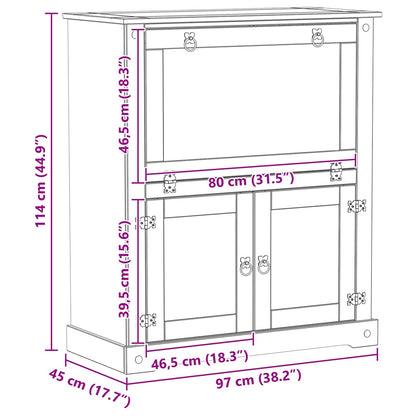 Wine cabinet White 97 x 45 x 114 cm Solid Pine Wood