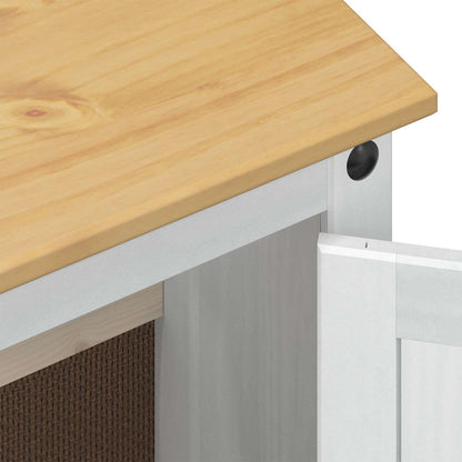 Sink cabinet with Shelf White 73 x 33 x 60 cm Solid Pine Wood