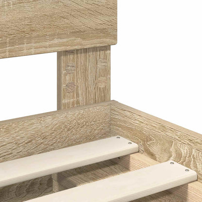 Bed Frame with Headboard Sonoma 200 x 200 cm Engineered wood