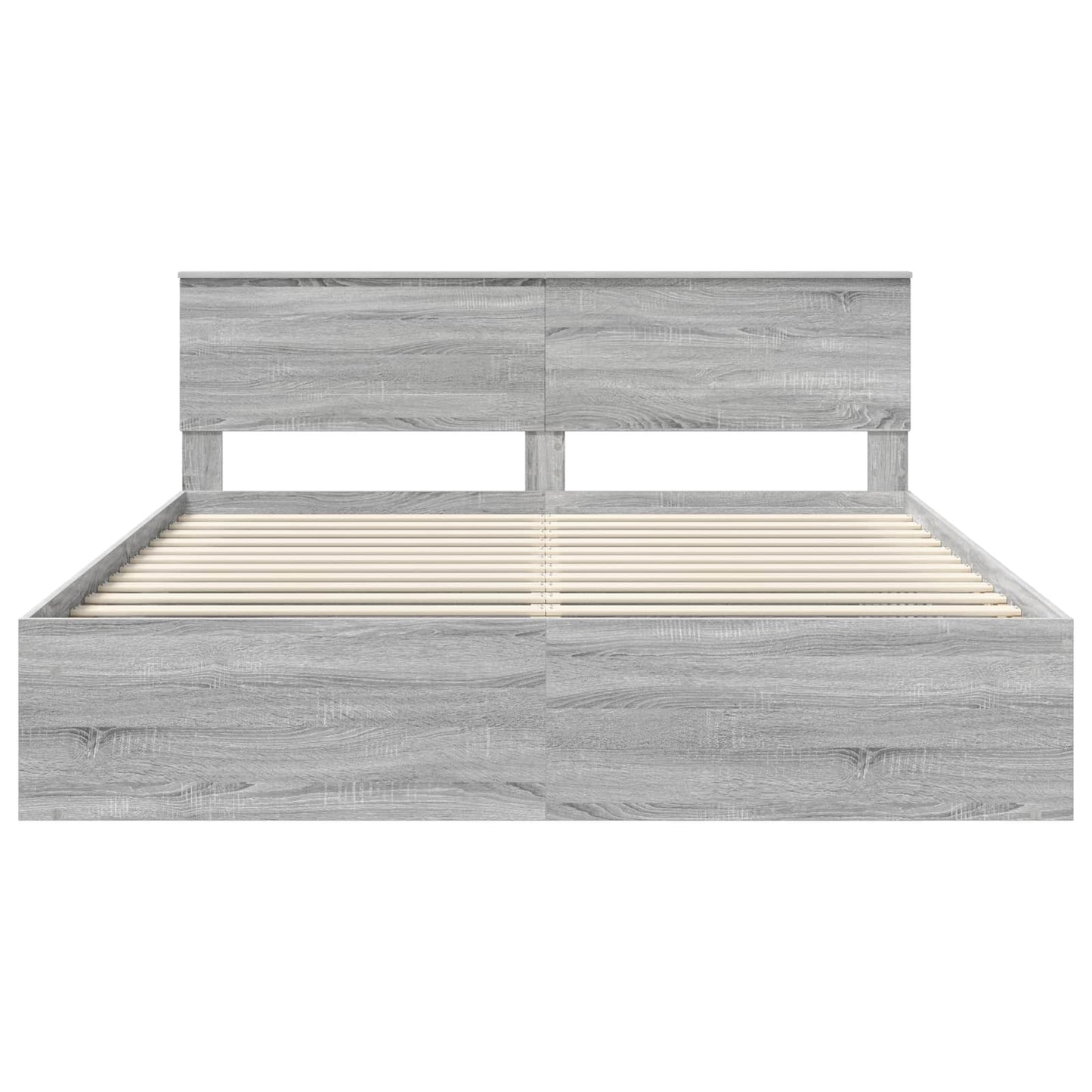 Bed Frame Grey Sonoma 200 x 200 cm Engineered wood
