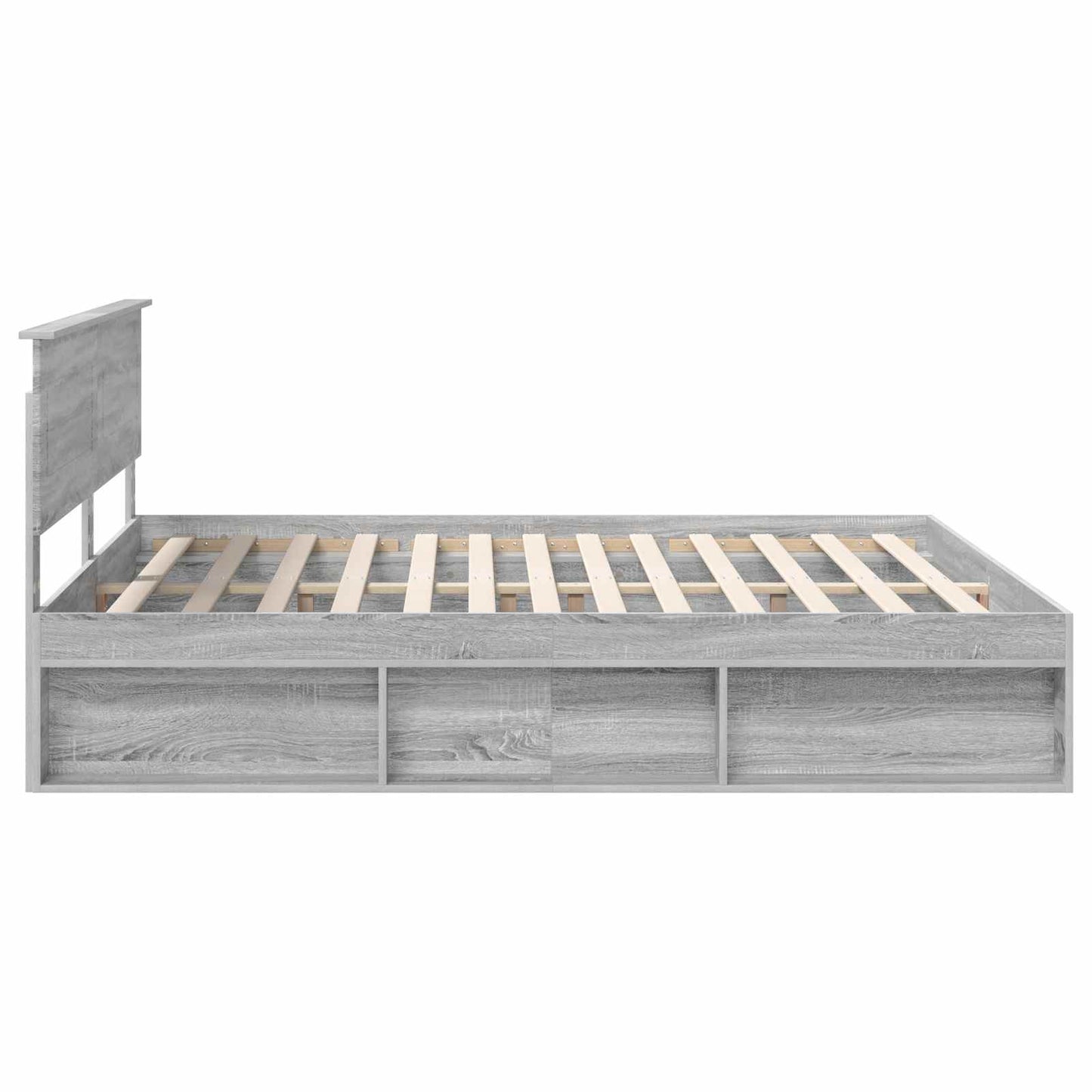Bed Frame Grey Sonoma 200 x 200 cm Engineered wood