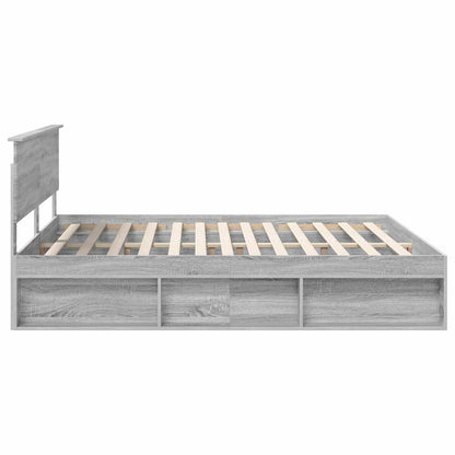Bed Frame Grey Sonoma 200 x 200 cm Engineered wood