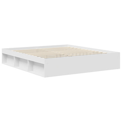Bed Frame with Headboard White 180 x 200 cm Engineered wood