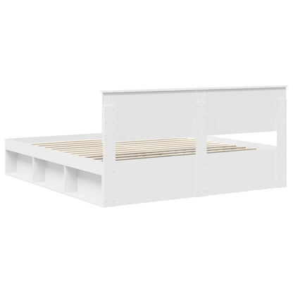 Bed Frame with Headboard White 180 x 200 cm Engineered wood