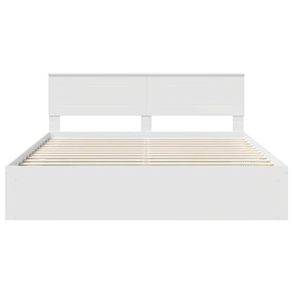 Bed Frame with Headboard White 180 x 200 cm Engineered wood