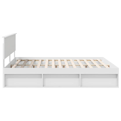 Bed Frame with Headboard White 180 x 200 cm Engineered wood
