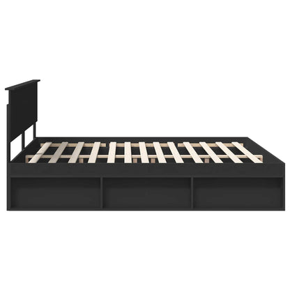Bed Frame with Headboard Black 180 x 200 cm Engineered wood