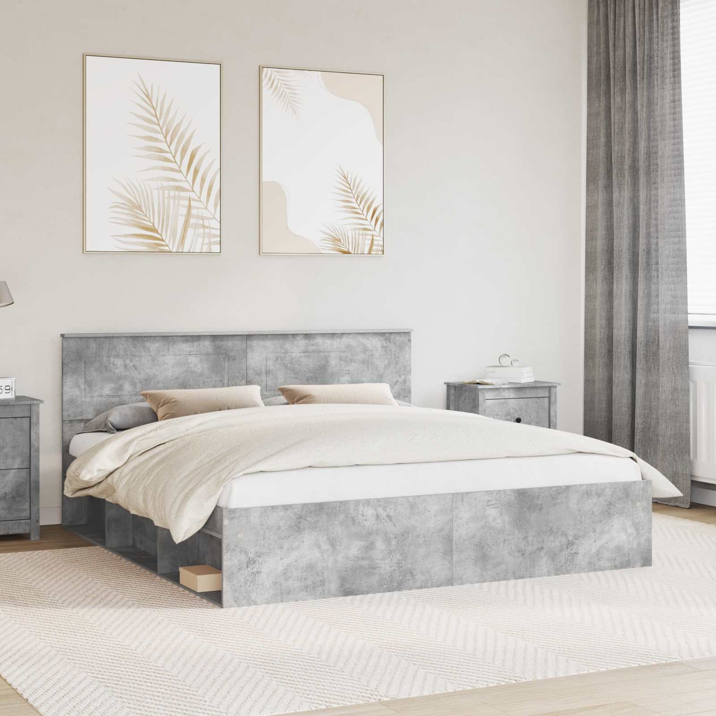 Bed Frame with Headboard Concerte 180 x 200 cm Engineered wood