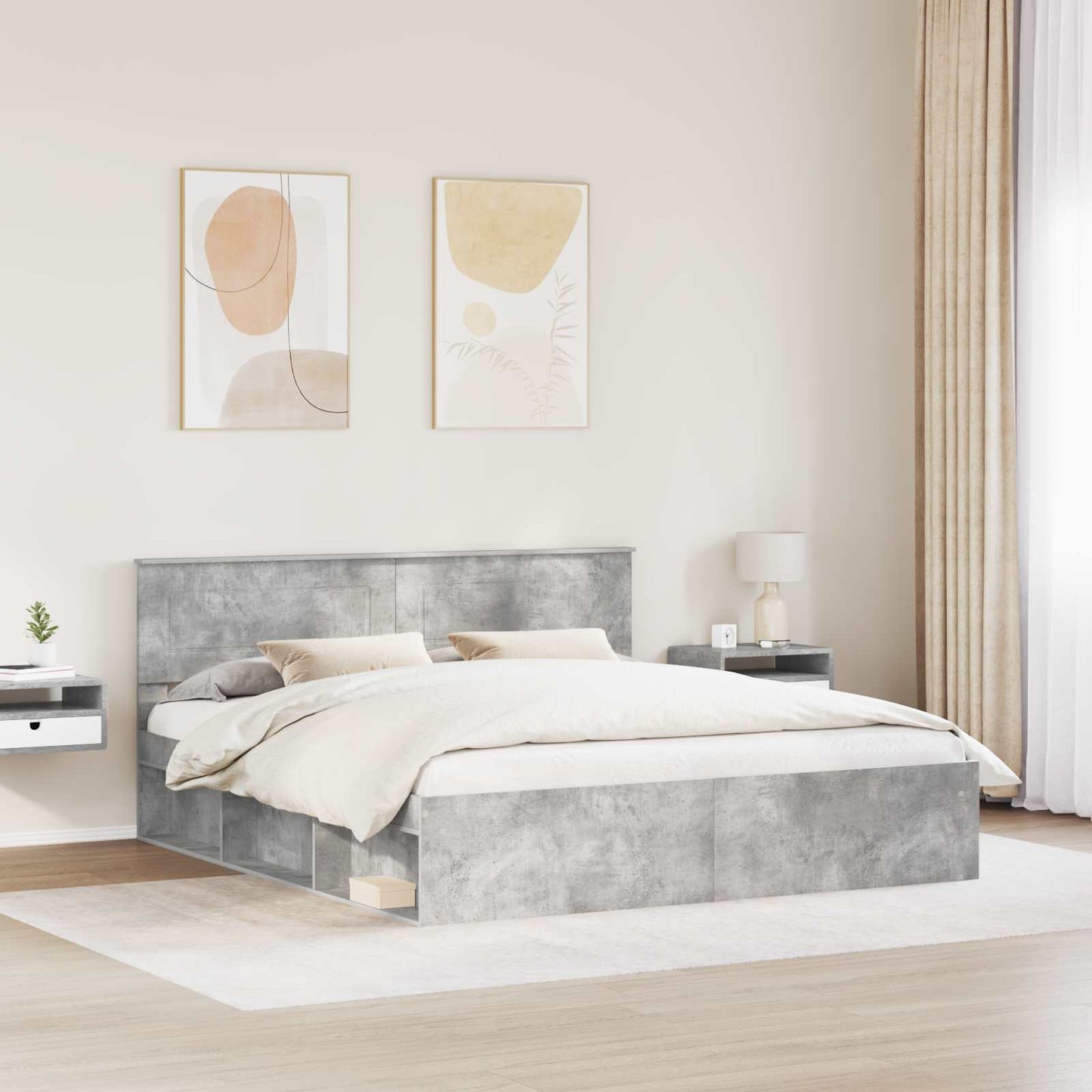 Bed Frame with Headboard Concerte 180 x 200 cm Engineered wood