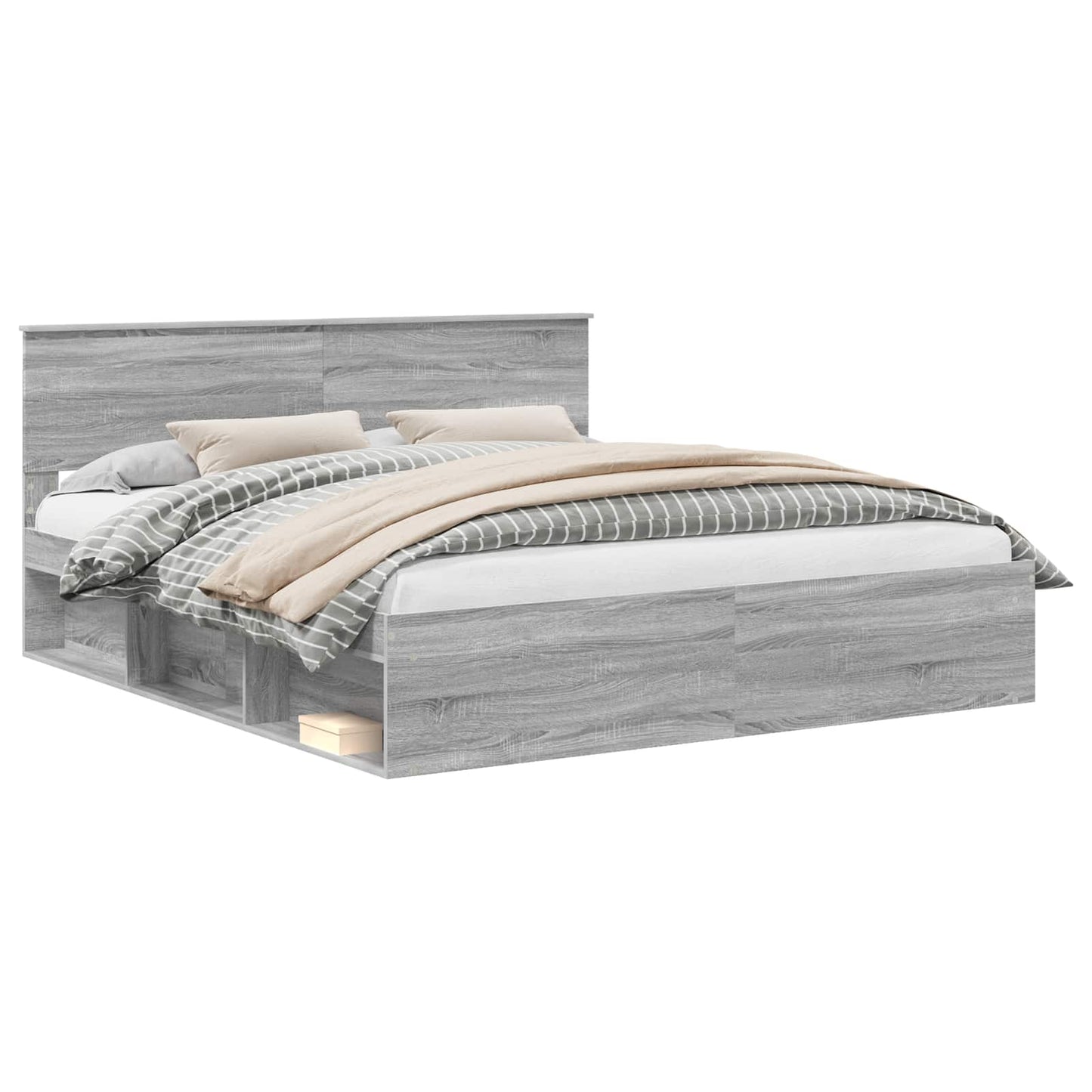 Bed Frame Grey Sonoma 180 x 200 cm Engineered wood
