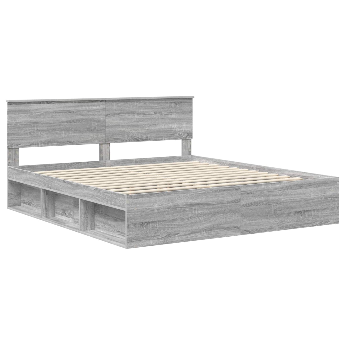 Bed Frame Grey Sonoma 180 x 200 cm Engineered wood