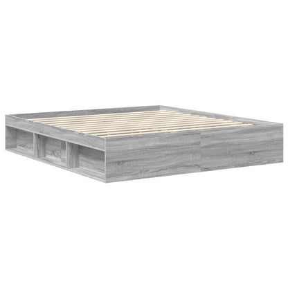Bed Frame Grey Sonoma 180 x 200 cm Engineered wood