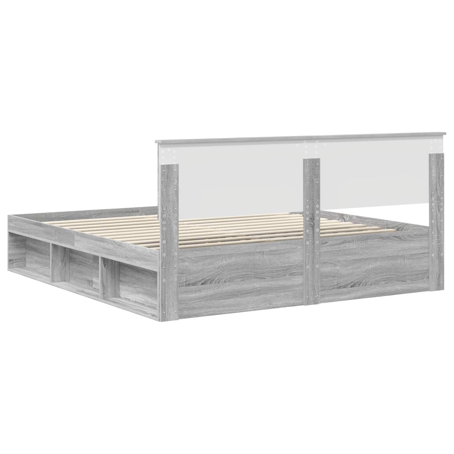 Bed Frame Grey Sonoma 180 x 200 cm Engineered wood