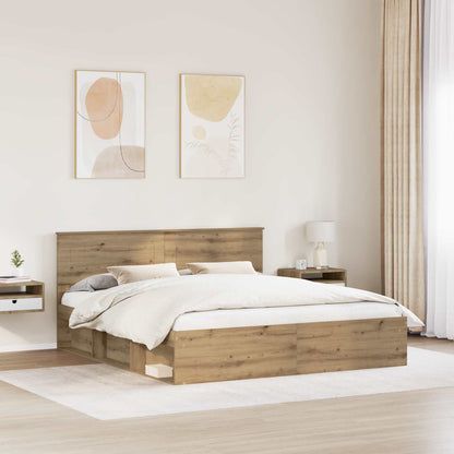 Bed Frame Artisian Oak 180 x 200 cm Engineered wood