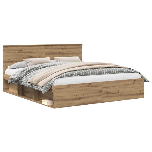 Bed Frame Artisian Oak 180 x 200 cm Engineered wood