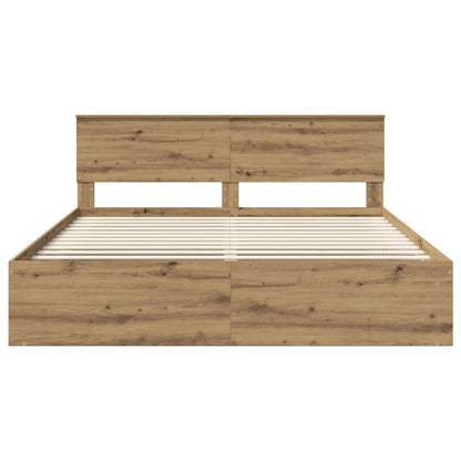 Bed Frame Artisian Oak 180 x 200 cm Engineered wood
