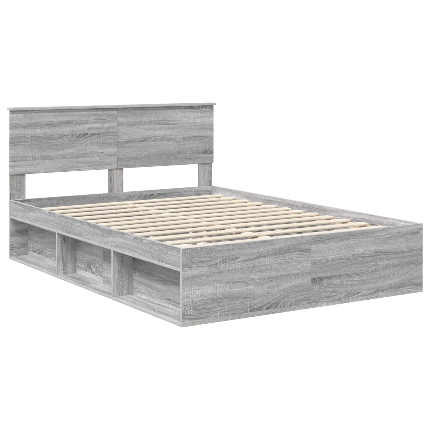 Bed Frame Grey Sonoma 160 x 200 cm Engineered wood