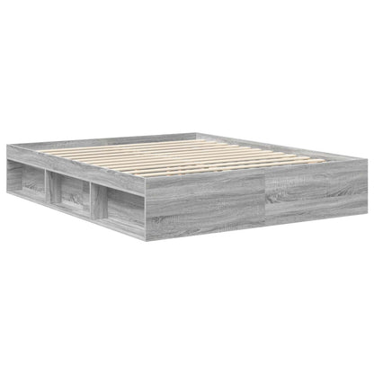 Bed Frame Grey Sonoma 160 x 200 cm Engineered wood