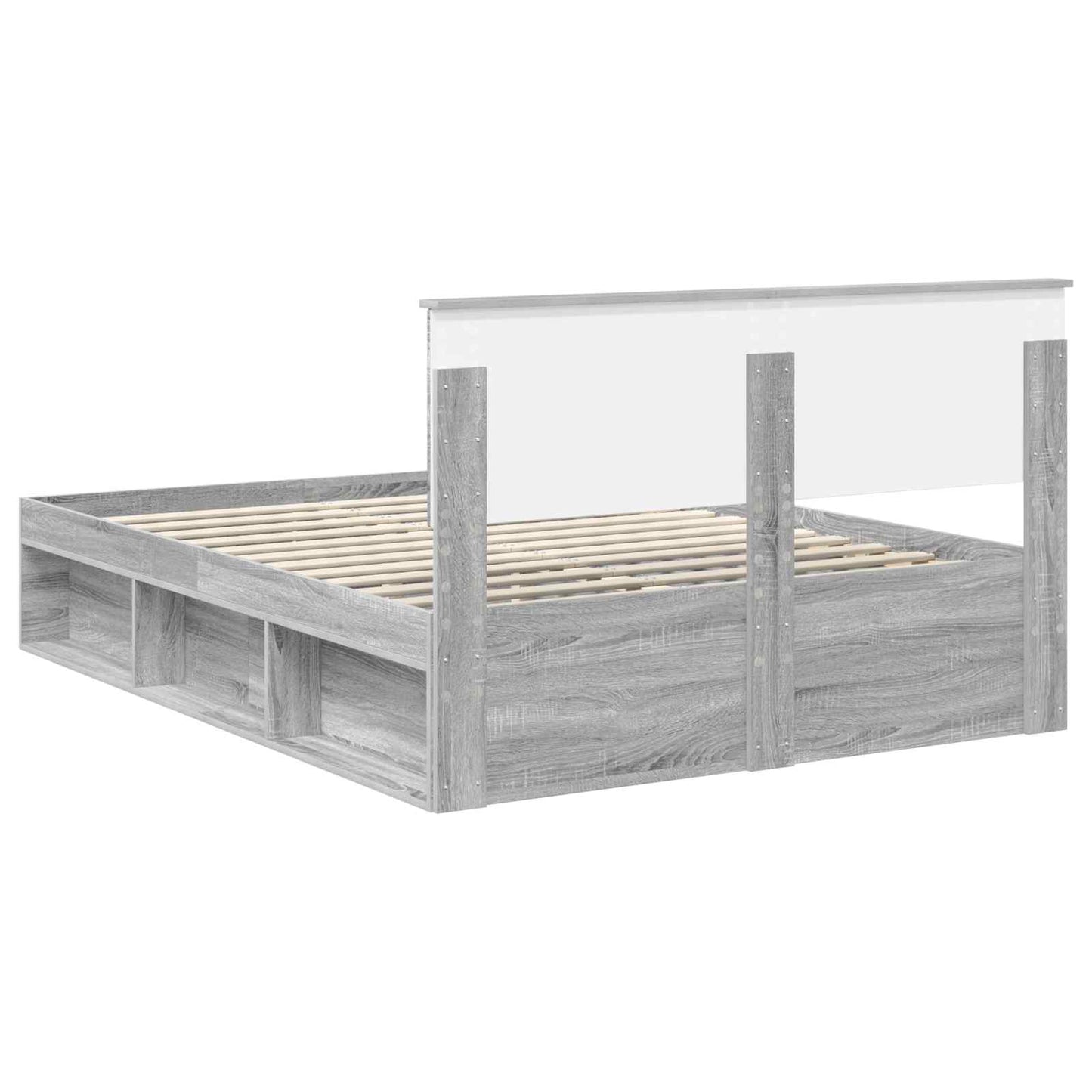 Bed Frame Grey Sonoma 160 x 200 cm Engineered wood