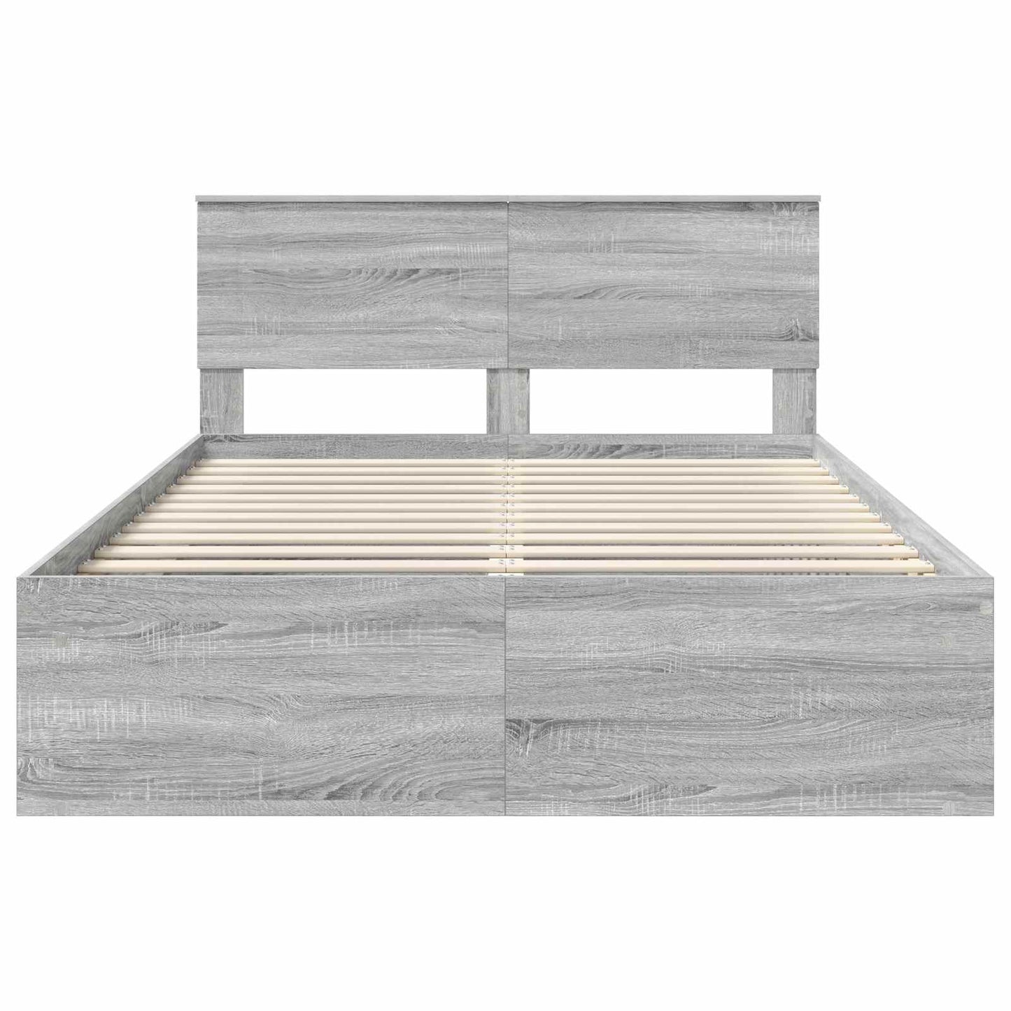 Bed Frame Grey Sonoma 160 x 200 cm Engineered wood